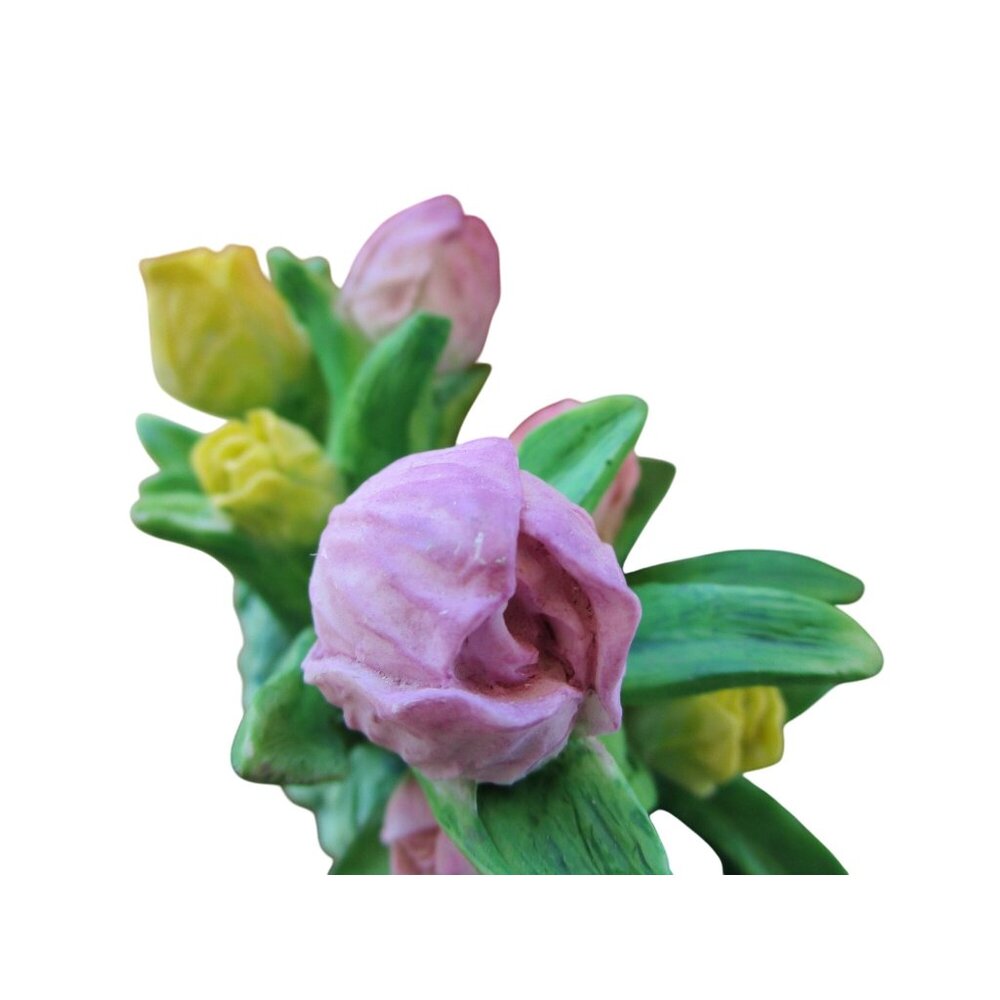 Fabric Mache Mr. Easter Bunny Paints Eggs Baby Bunny Duck In Wheelbarrow GUC - Picture 6 of 12